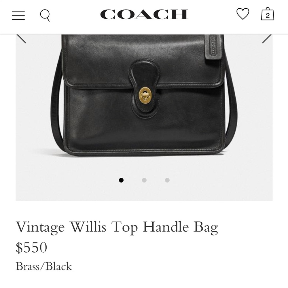 👜Coach Leather Vintage Black Willis bag & wallet